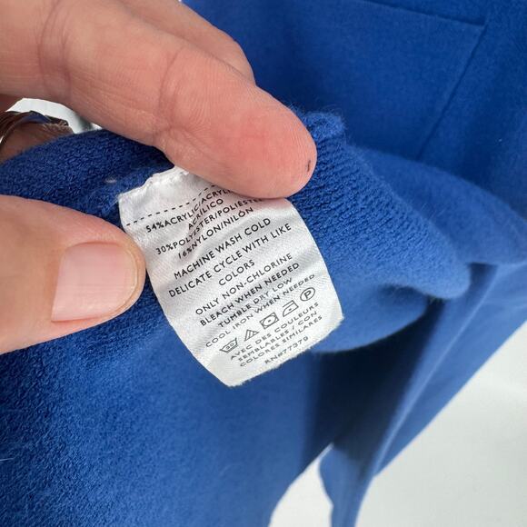 Ann Taylor Royal Blue Long Button Front Cardigan Coatigan Size Small - Picture 5 of 6